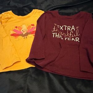 Kids Thanksgiving Themed Shirts - Yellow and Maroon Bin 14